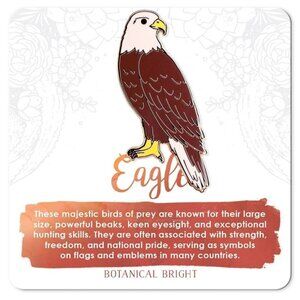 Eagle Bird Enamel Pin - Gold Plated Wildlife & Nature Jewelry -‎ Animal Brooch